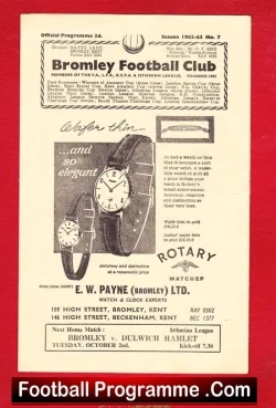 Bromley v Clapton 1962