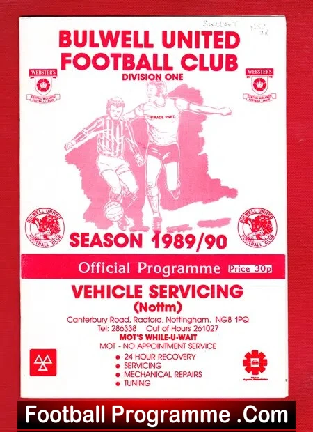 Bulwell United v Sutton Town 1989
