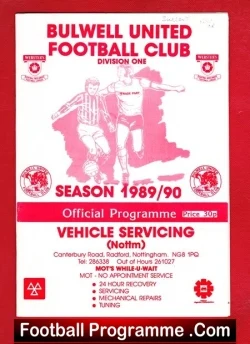 Bulwell United v Sutton Town 1989