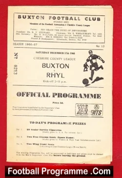 Buxton v Rhyl 1966 - Cheshire County League - football programme