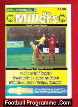 Carlton Town v Arnold Town 2011 - Quarter Final - football programme