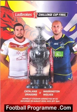 Catalan Dragons Rugby v Warrington 2018 - Challenge Cup Final - rugby programme