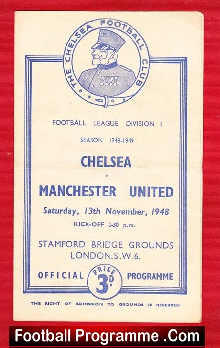 Chelsea v Manchester United 1948 – Plus newspaper article