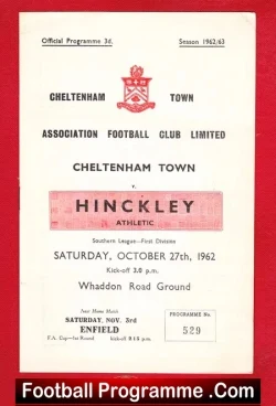 Cheltenham Town v Hinckley 1962