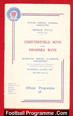 Chesterfield Boys v Swansea Boys 1953 – School Shield Cup Final