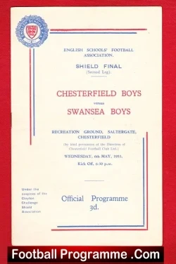 Chesterfield Boys v Swansea Boys 1953 – Schools Shield Cup Final