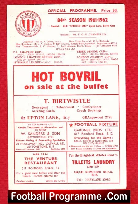 Clapton v St Albans City 1962