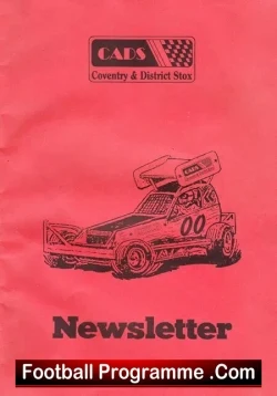 Coventry District Stox Stock Car Newsletter Magazine August 1986 - sports memorabilia
