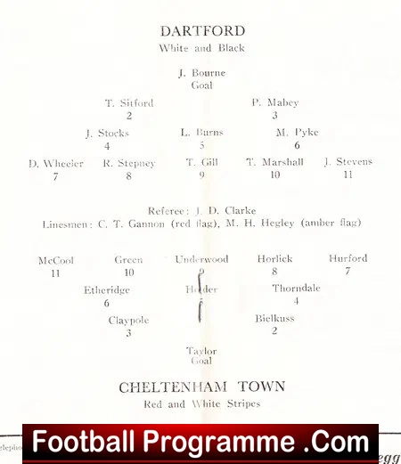 Dartford v Cheltenham Town 1965