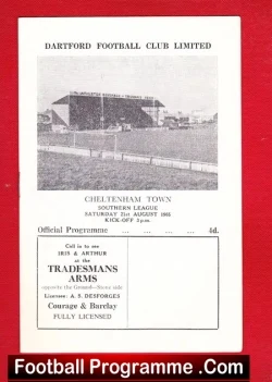 Dartford v Cheltenham Town 1965 - football programme