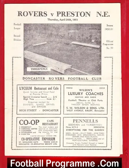 Doncaster Rovers v Preston 1951
