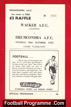 Drumcondra v Wacker 1953 – Ireland – Austria Football Team