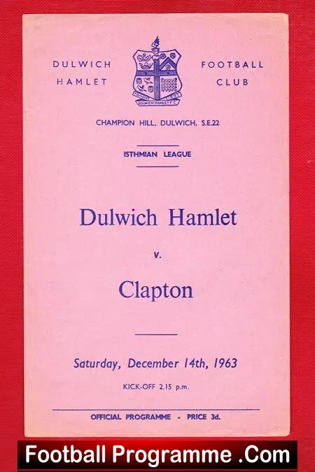 Dulwich Hamlet v Clapton 1963