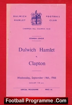 Dulwich Hamlet v Clapton 1966