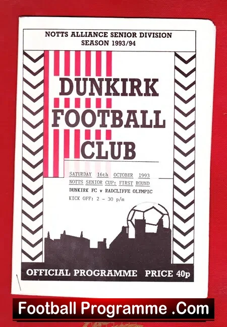 Dunkirk v Radcliffe Olympic 1993 – Notts Senior Cup