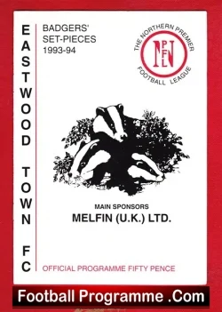 Eastwood Town v Boots Athletic 1994 - football programme