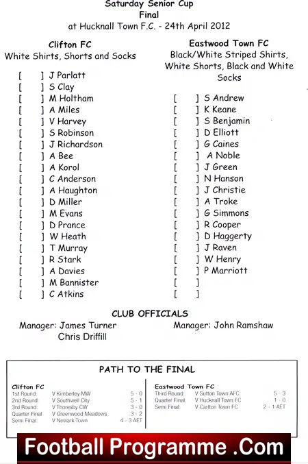 Eastwood Town v Clifton 2012 - Notts Senior Cup Final