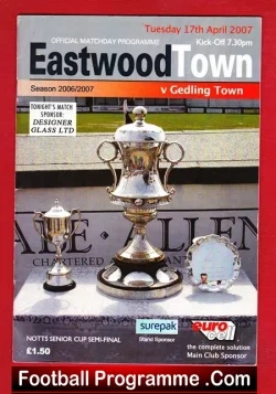Eastwood Town v Gedling Town 2007 - football programme