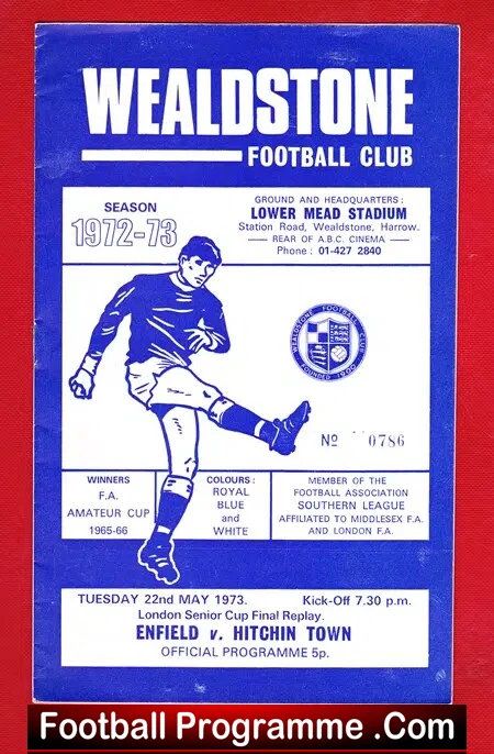 Enfield v Hitchin Town 1973 – London Senior Cup Final Wealdstone