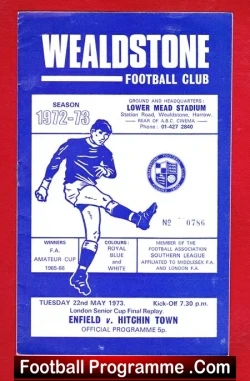Enfield v Hitchin Town 1973 – London Senior Cup Final Wealdstone