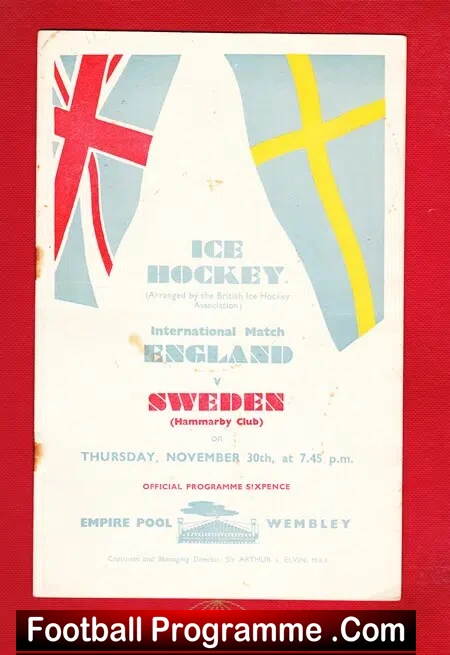 England Ice Hockey v Sweden 1950