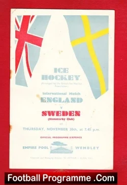 England Ice Hockey v Sweden 1950