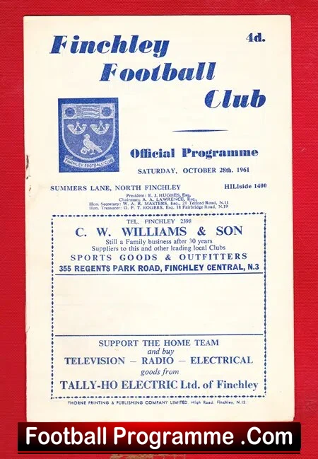 Finchley v Enfield 1961