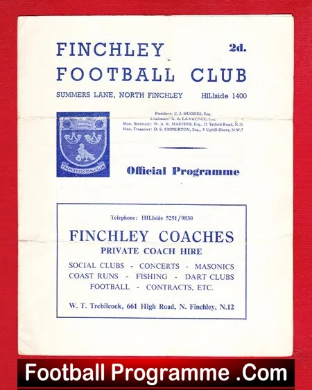 Finchley v Enfield 1963 – Summers Lane