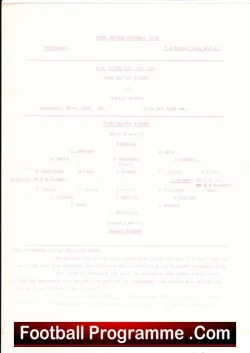 Ford United v Aveley 1961 - Youth Cup Single Sheet 1960s - football programme