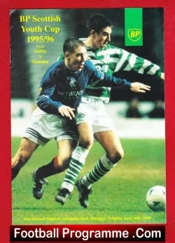 Glasgow Celtic v Dundee 1996 - Youth Cup Final at Hampden Park - football programme