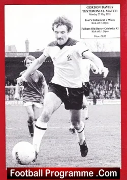 Gordon Davies Testimonial Benefit Match Fulham 1991 - football programme