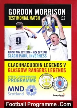 Gordon Morrison Testimonial Benefit Game Inverness 2016 - football programme