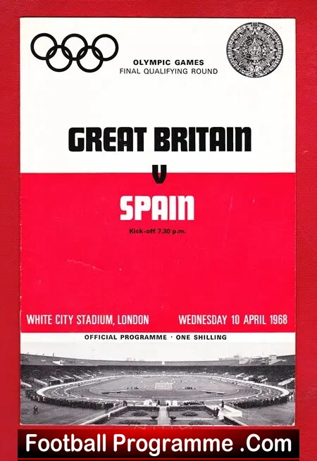 Great Britain v Spain 1968 – Olympic Games Football Wembley