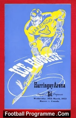 Harringay Ice Hockey v Canada 1952 – Canadians