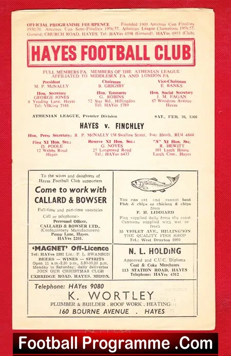 Hayes v Finchley 1966
