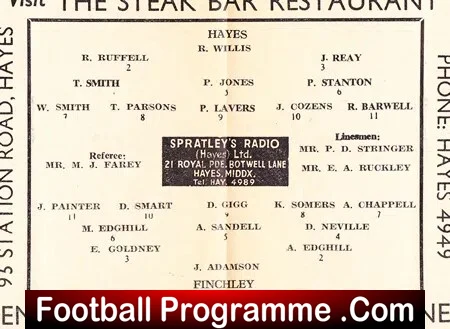 Hayes v Finchley 1966