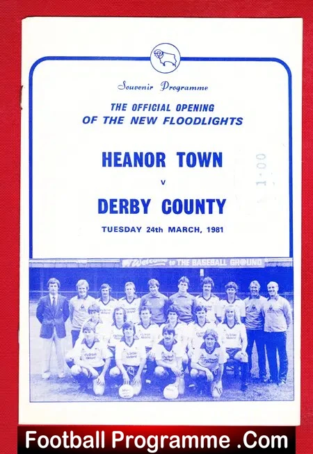 Heanor Town v Derby County 1981 – Opening Of The New Floodlights