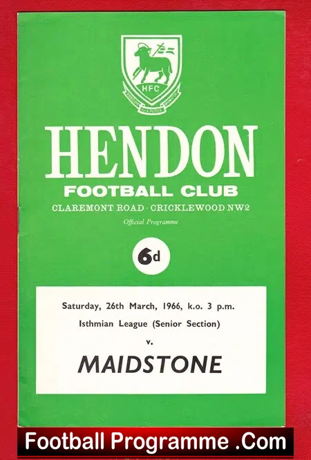 Hendon v Maidstone United 1966