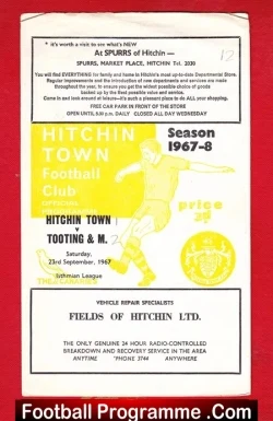 Hitchin Town v Tooting Mitcham 1967