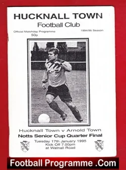 Hucknall Town v Arnold Town 1995 - football programme