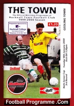 Hucknall Town v Gedling Town 2000 - Notts Senior Cup - football programme