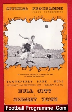 Hull City v Grimsby Town 1950 - football programme