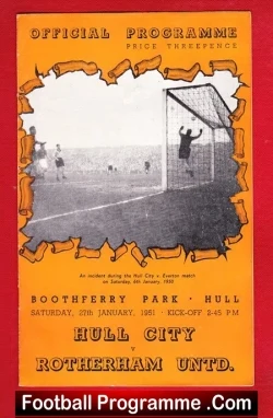 Hull City v Rotherham United 1951 - football programme