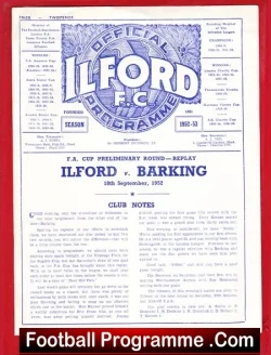 Ilford v Barking 1952 – FA Cup Prelims Replay