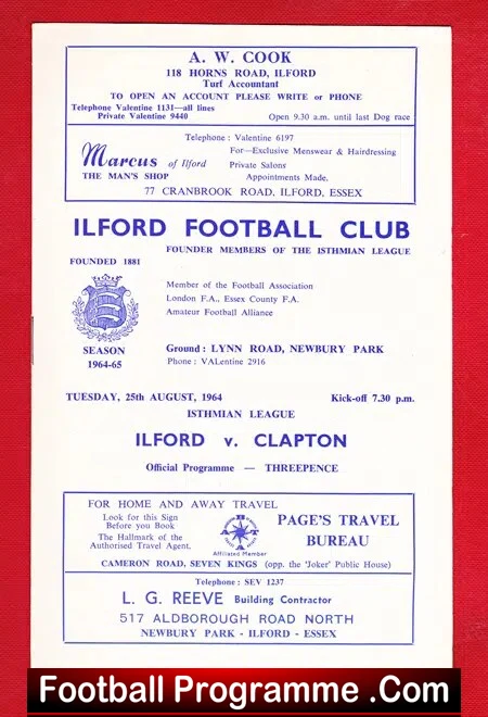 Ilford v Clapton 1964