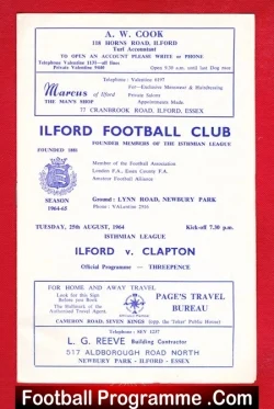 Ilford v Clapton 1964 - football programme