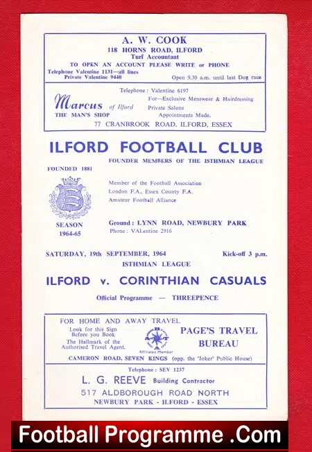 Ilford v Corinthian Casuals 1964