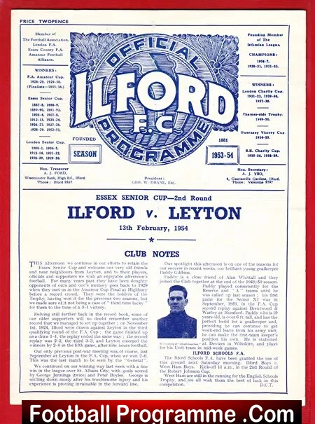 Ilford v Leyton 1954 – Essex Senior Cup