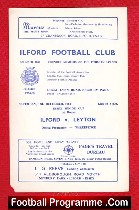 Ilford v Leyton 1964