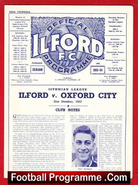 Ilford v Oxford City 1953